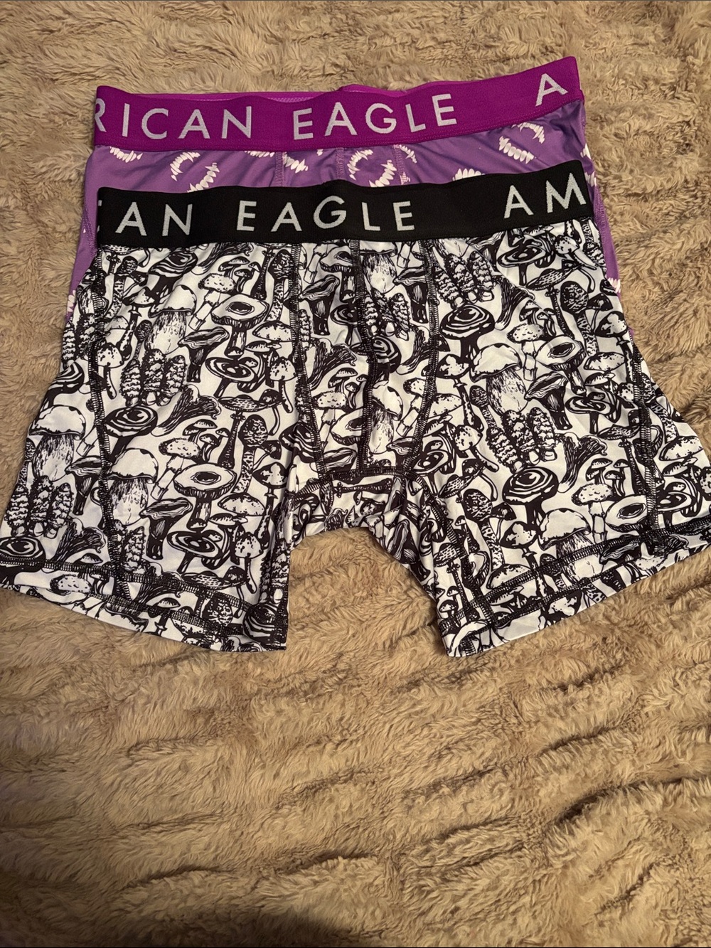 American Eagle Outfitters Purple Boxer Briefs with White Bite-Print